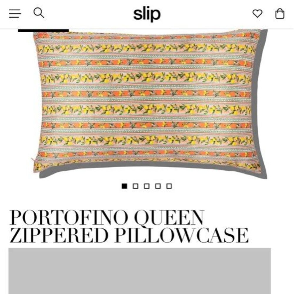 Slip Portofino Queen Silk Pillowcase - Queen Size - Invisible Zipper - BNWT